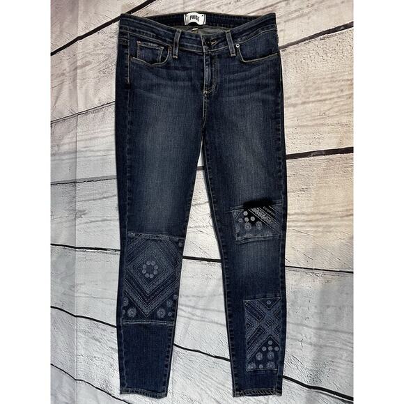 PAIGE Denim - Paige Verdugo Ankle Jeans Size 29 Boho Medium Wash Patchwork Skinny Denim